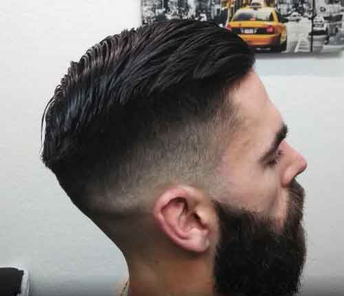 Fade with sculpted beard
